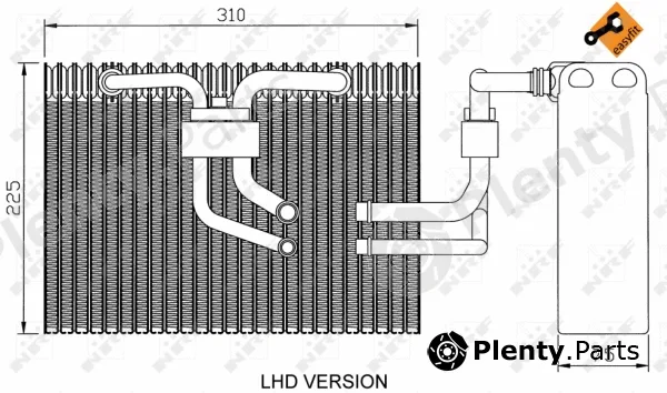 NRF 36100 — Evaporator, air conditioning EASY FIT