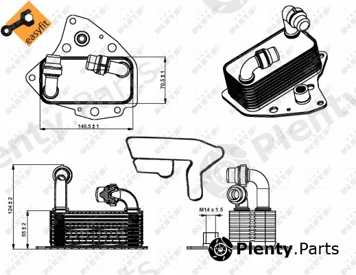 NRF 31343 — Oil Cooler, engine oil EASY FIT