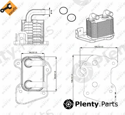 NRF 31345 — Oil Cooler, engine oil EASY FIT