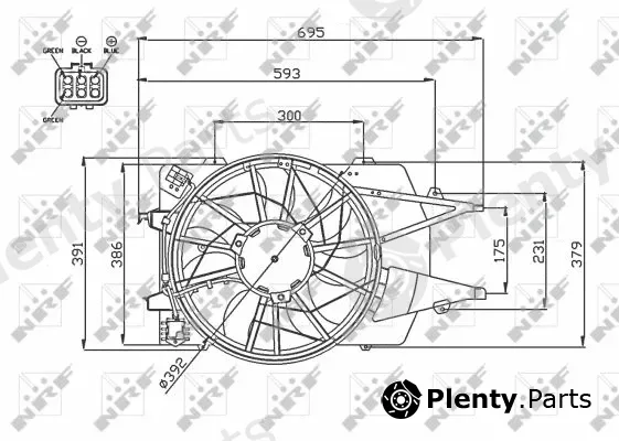 NRF 47743 — Fan, engine cooling