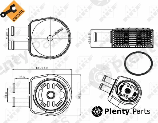 NRF 31310 — Oil Cooler, engine oil EASY FIT