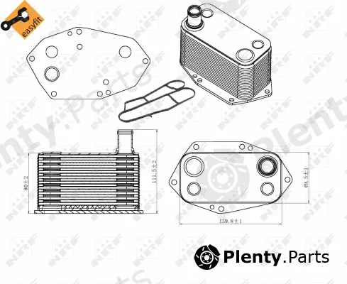 NRF 31307 — Oil Cooler, engine oil EASY FIT