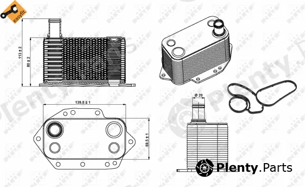 NRF 31281 — Oil Cooler, engine oil EASY FIT