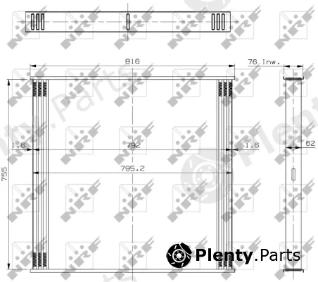 NRF 19002 — Radiator Core, charge air cooler