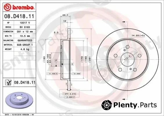 A.B.S. 08.D418.11 — Brake Disc BREMBO