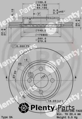 A.B.S. 09.A761.11 — Brake Disc BREMBO COATED DISC LINE
