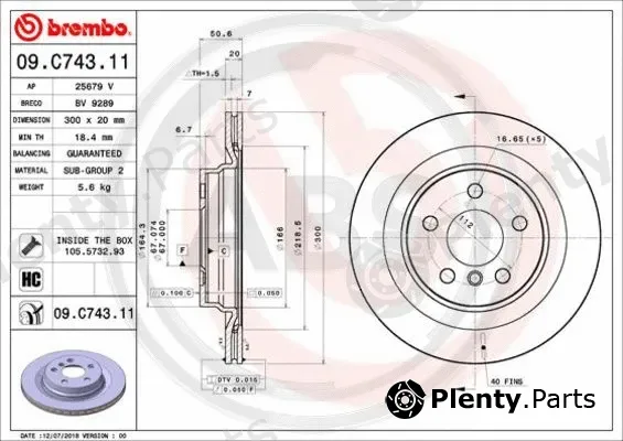 A.B.S. 09.C743.11 — Brake Disc BREMBO