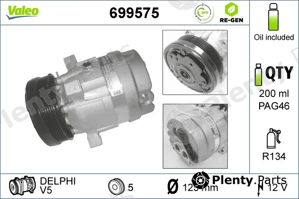 Valeo 699575 — Compressor, air conditioning VALEO RE-GEN REMANUFACTURED