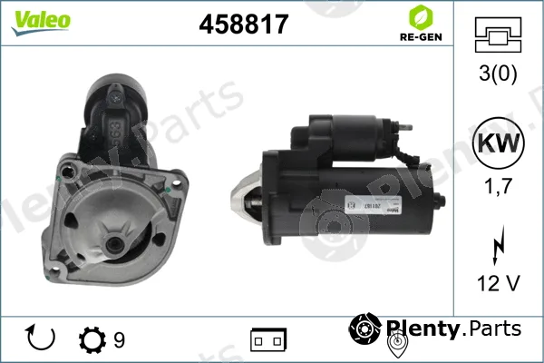 Valeo 458817 — Starter VALEO RE-GEN REMANUFACTURED