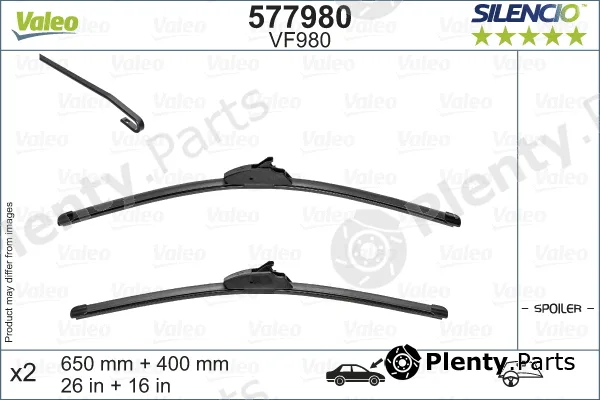 Valeo 577980 — Wiper Blade SILENCIO FLAT BLADE SET