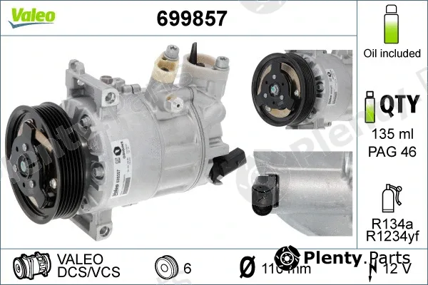 Valeo 699857 — Compressor, air conditioning VALEO RE-GEN REMANUFACTURED