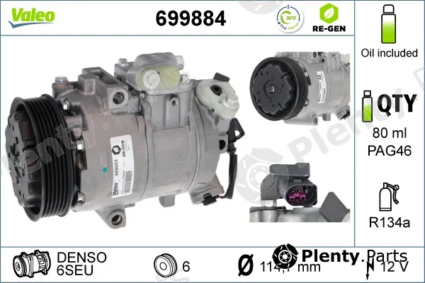 Valeo 699884 — Compressor, air conditioning VALEO RE-GEN REMANUFACTURED