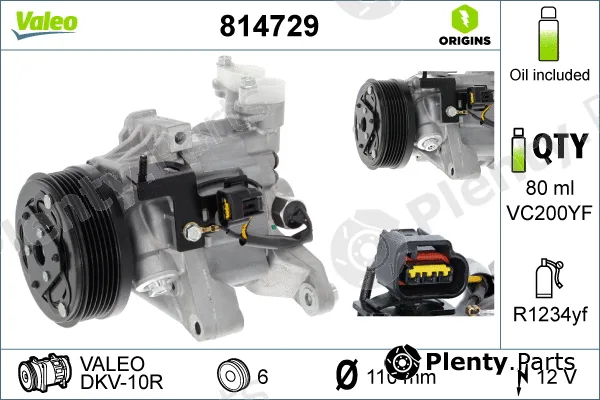 Valeo 814729 — Compressor, air conditioning VALEO ORIGINS NEW OE TECHNOLOGY