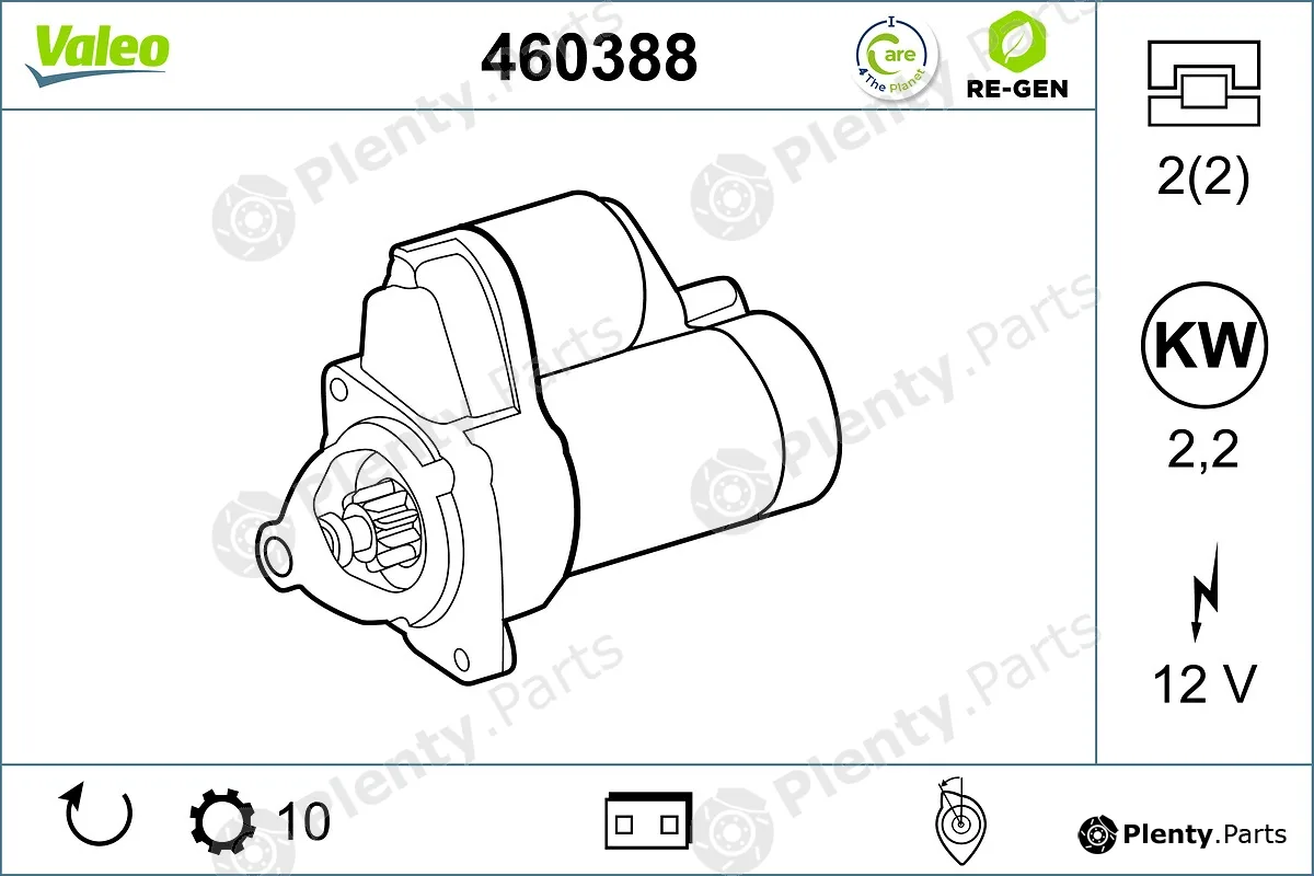 Valeo 460388 — Starter VALEO RE-GEN REMANUFACTURED