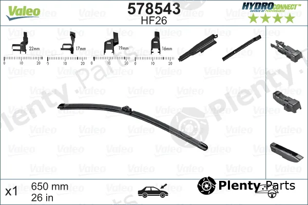 Valeo 578543 — Wiper Blade HYDROCONNECT
