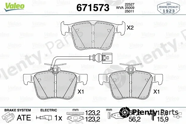 Valeo 671573 — Brake Pad Set, disc brake