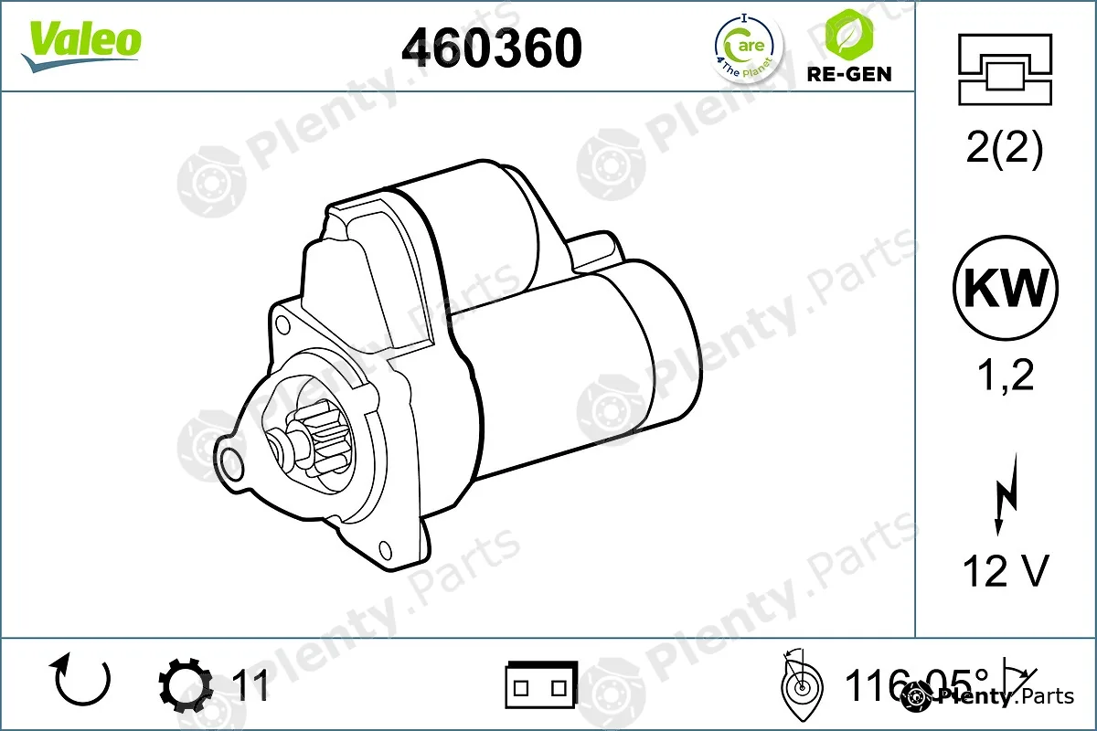 Valeo 460360 — Starter VALEO RE-GEN REMANUFACTURED