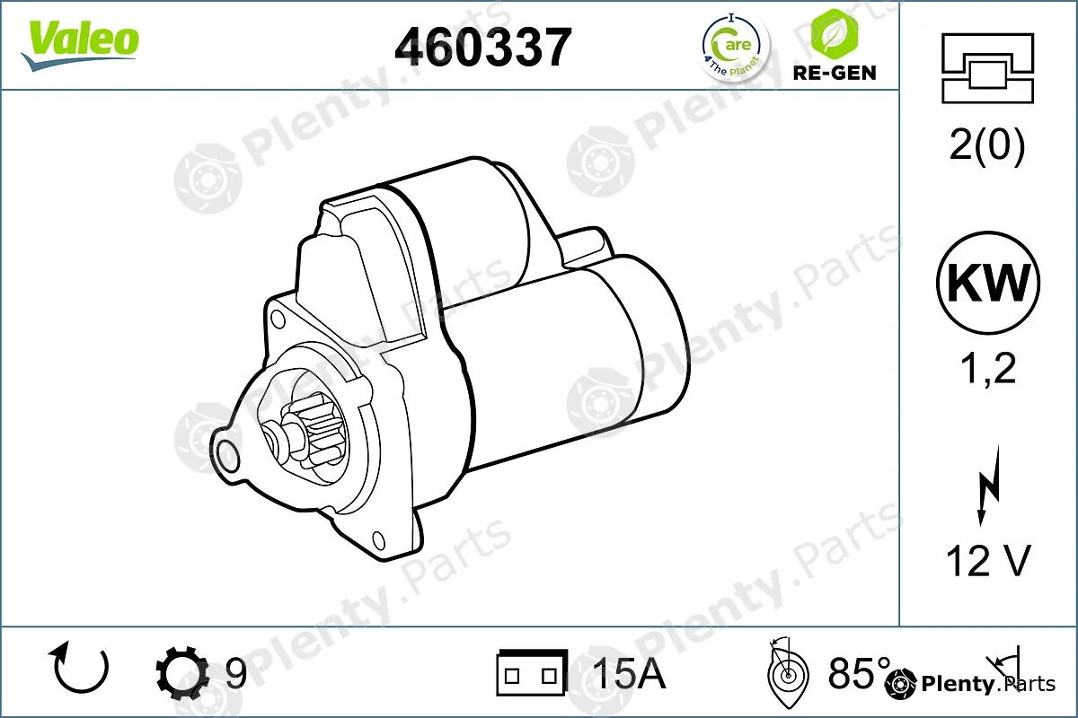 Valeo 460337 — Starter VALEO RE-GEN REMANUFACTURED