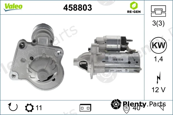 Valeo 458803 — Starter VALEO RE-GEN REMANUFACTURED