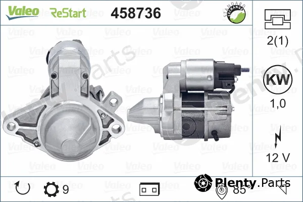 Valeo 458736 — Starter VALEO RE-GEN REMANUFACTURED STOP&START