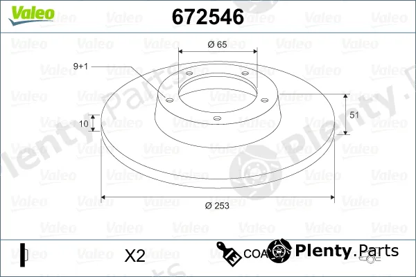 Valeo 672546 — Brake Disc COATED