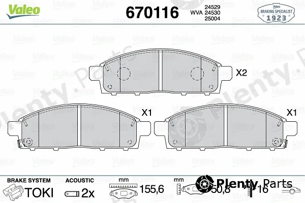 Valeo 670116 — Brake Pad Set, disc brake
