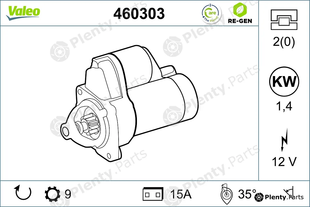 Valeo 460303 — Starter VALEO RE-GEN REMANUFACTURED