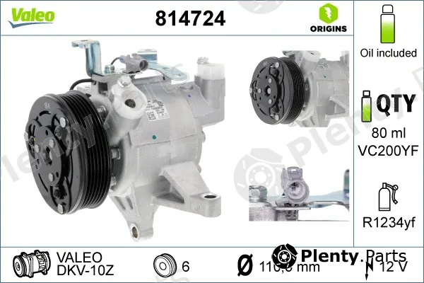 Valeo 814724 — Compressor, air conditioning VALEO ORIGINS NEW OE TECHNOLOGY