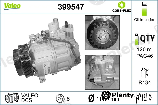 Valeo 399547 — Compressor, air conditioning VALEO CORE-FLEX
