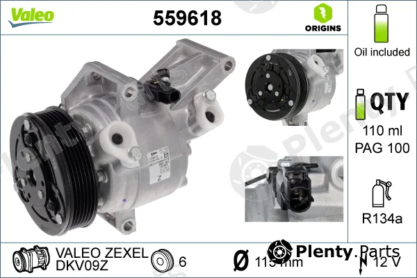 Valeo 559618 — Compressor, air conditioning VALEO ORIGINS NEW OE TECHNOLOGY