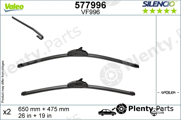 Valeo 577996 — Wiper Blade SILENCIO FLAT BLADE SET