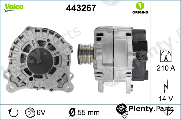 Valeo 443267 — Alternator VALEO ORIGINS NEW OE TECHNOLOGY