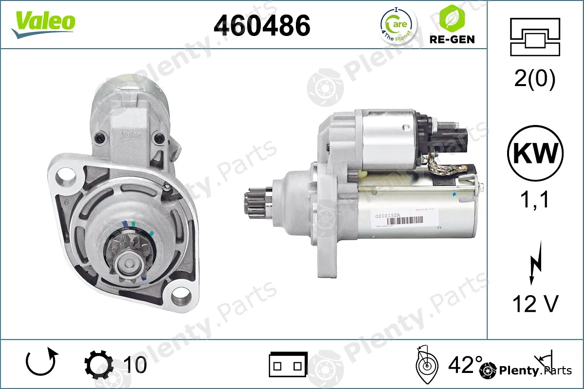 Valeo 460486 — Starter VALEO RE-GEN REMANUFACTURED