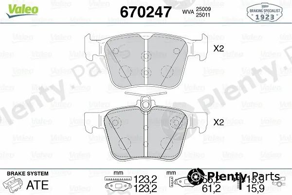 Valeo 670247 — Brake Pad Set, disc brake