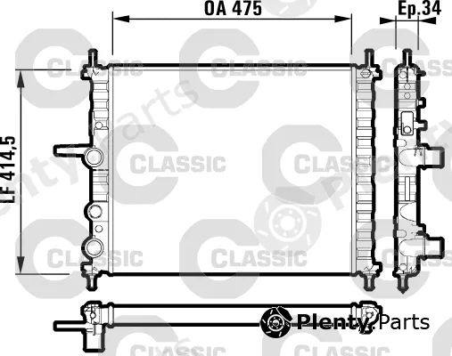 Valeo 232557 — Radiator, engine cooling VALEO CLASSIC