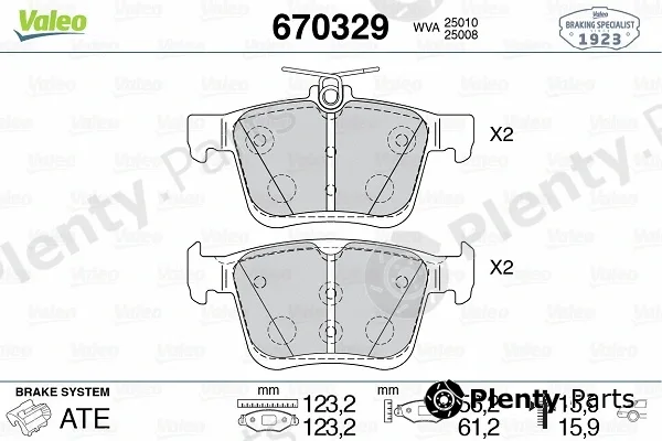 Valeo 670329 — Brake Pad Set, disc brake