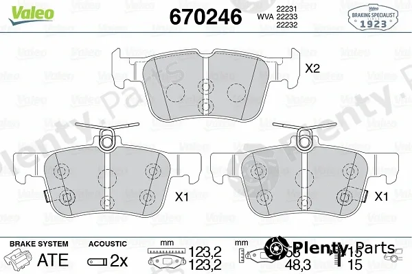 Valeo 670246 — Brake Pad Set, disc brake