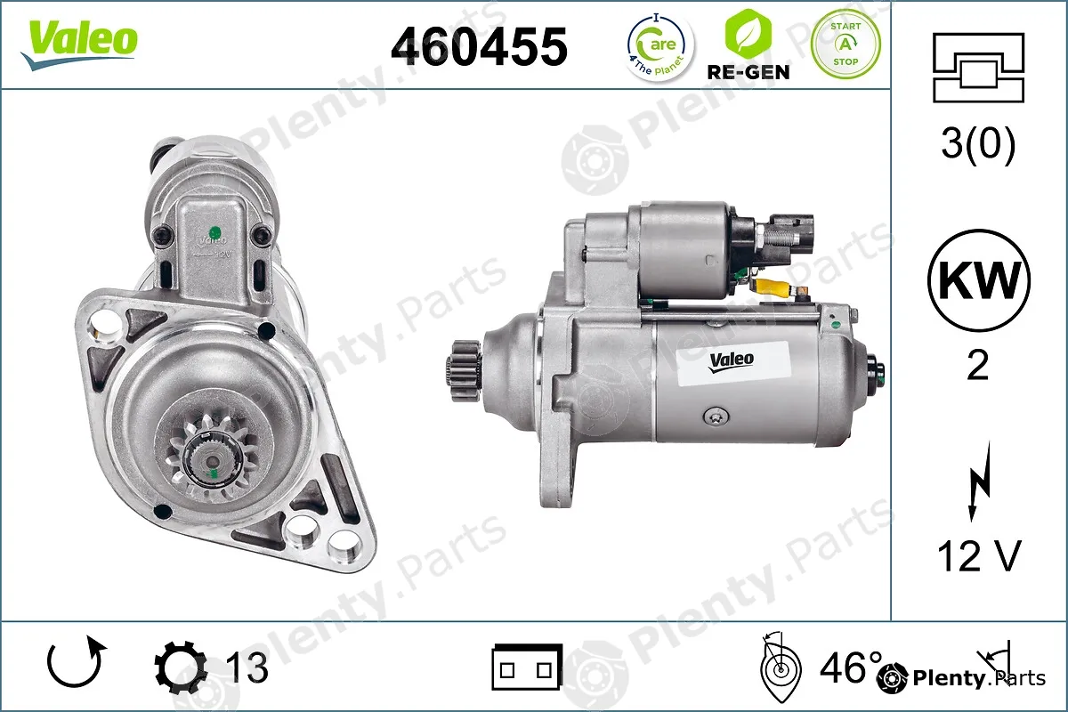 Valeo 460455 — Starter VALEO RE-GEN REMANUFACTURED STOP&START