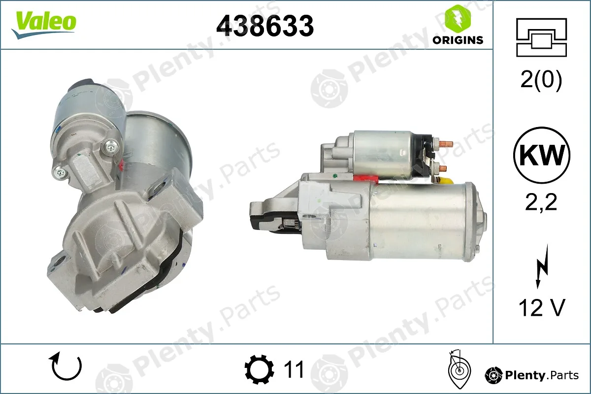 Valeo 438633 — Starter VALEO ORIGINS NEW OE TECHNOLOGY