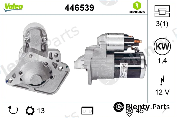 Valeo 446539 — Starter VALEO ORIGINS NEW OE TECHNOLOGY