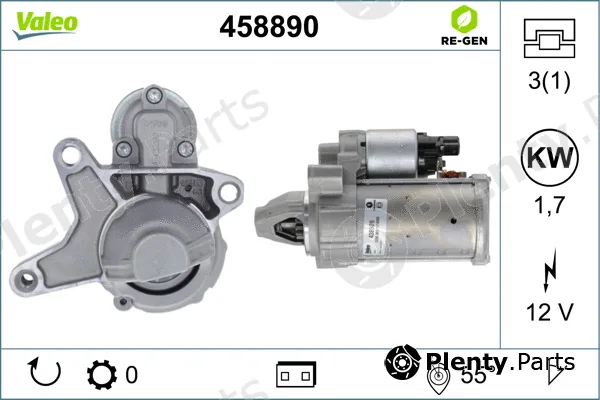 Valeo 458890 — Starter VALEO RE-GEN REMANUFACTURED STOP&START