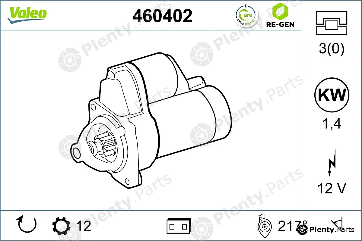 Valeo 460402 — Starter VALEO RE-GEN REMANUFACTURED
