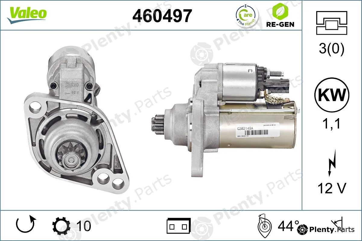 Valeo 460497 — Starter VALEO RE-GEN REMANUFACTURED