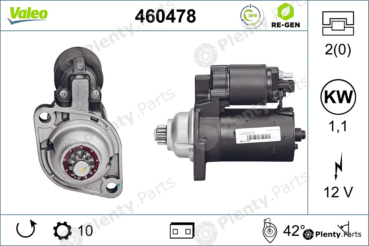 Valeo 460478 — Starter VALEO RE-GEN REMANUFACTURED