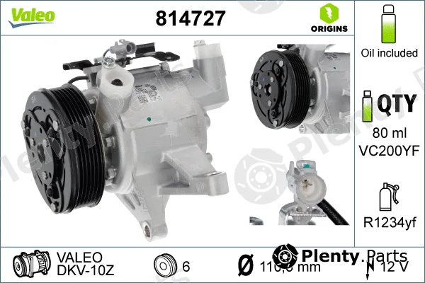 Valeo 814727 — Compressor, air conditioning VALEO ORIGINS NEW OE TECHNOLOGY