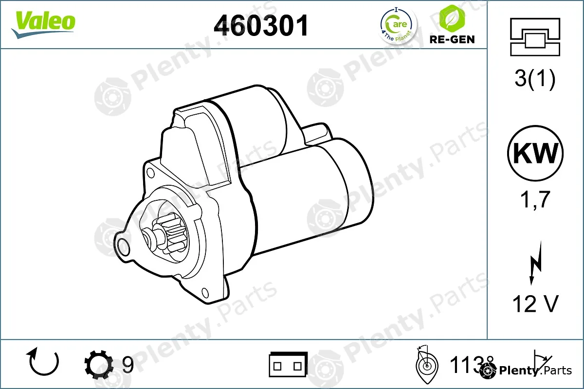 Valeo 460301 — Starter VALEO RE-GEN REMANUFACTURED