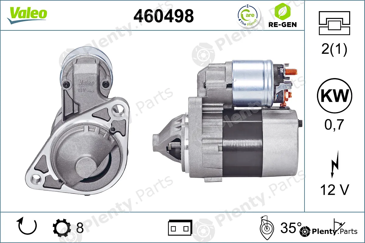 Valeo 460498 — Starter VALEO RE-GEN REMANUFACTURED