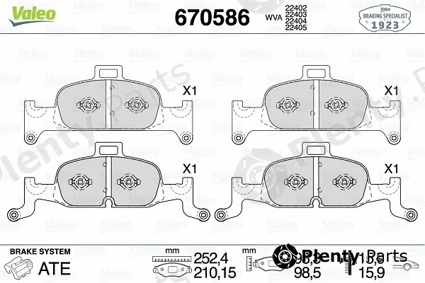 Valeo 670586 — Brake Pad Set, disc brake
