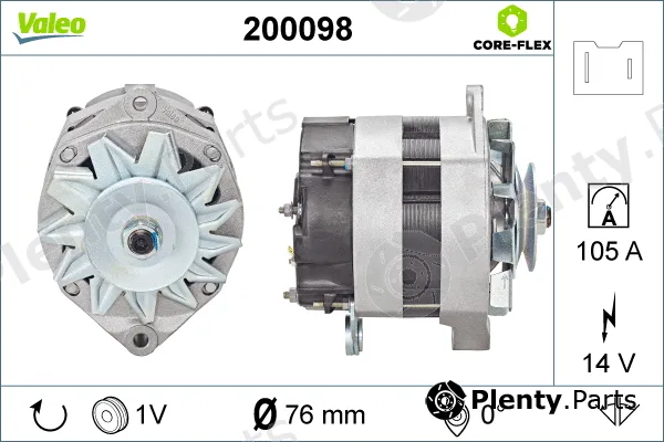 Valeo 200098 — Alternator VALEO CORE-FLEX