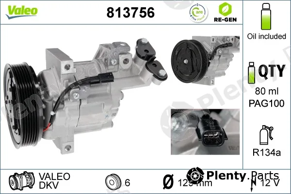 Valeo 813756 — Compressor, air conditioning VALEO RE-GEN REMANUFACTURED